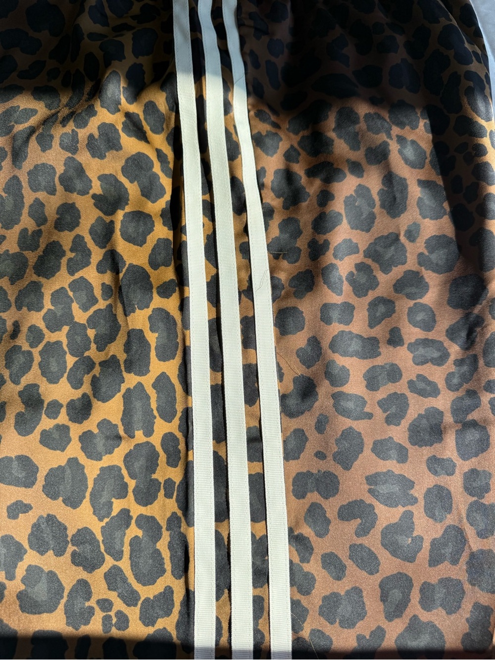 adidas Originals Women's Wide Leg Leopard Print Track Pants in Brown and Black - Picture 2 of 5